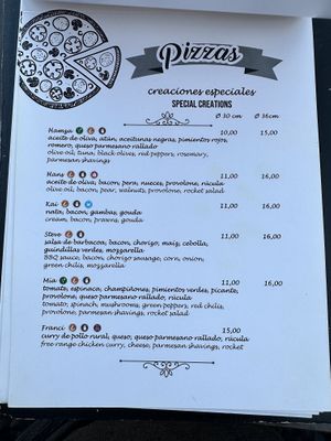 Menu  at Nueva Tahona Pizzeria in Frigiliana