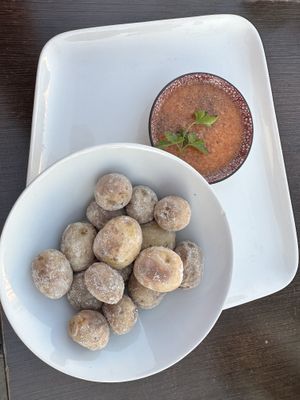 Potatoes with sauce  at Nueva Tahona Pizzeria in Frigiliana