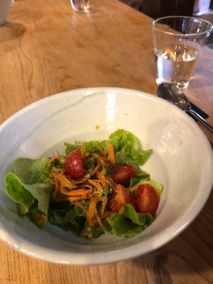 Salad - the cherry tomatoes were sweet and delicious. at CAFENeKKO ｰ カフェネッコ in Uda