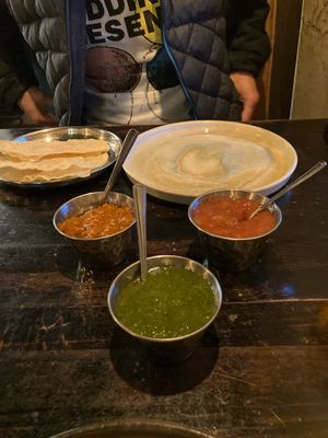  Popadom and naga, mumbai and lime pickle  at Babul's in Darlington