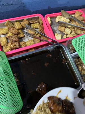 Tempeh and tofu  at Warung Rezeki in 