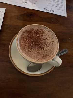 Vegan hot chocolate   at Rapp's Café in Saltburn-by-the-sea