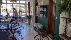 Looking toward the back from our table at Grumpy Mamas in Monchique