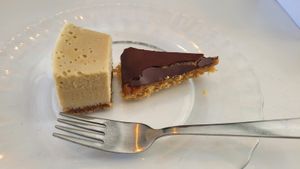 A shared selection of two of today's desserts at Grumpy Mamas in Monchique