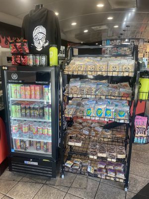 Merch and Vegan Cosmic Bakery Treats  at Rad Coffee in Covina