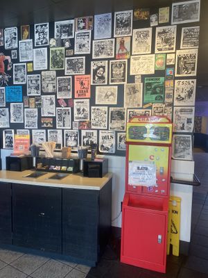 Flyer Wall w/Coffee + Tea Station  at Rad Coffee in Covina