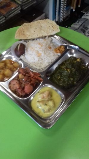 Just Delicious Thali with crispy Papad . at Chakra in Bad Ischl