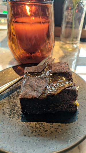 Vegan brownie. at Douwe Egberts Café in Eindhoven