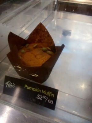 All muffins and cupcakes with a brown paper are vegan  at Pete's Frootique & Fine Foods in Halifax