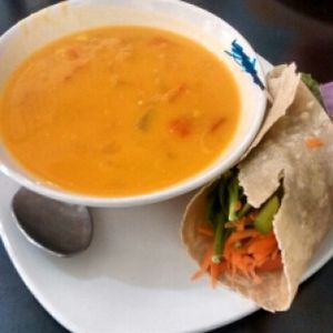vegan soup and wrap  at Pete's Frootique & Fine Foods in Halifax