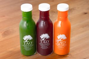 cold pressed juice! Daily Greens, Super Detox, Immune Boost at Cafe by Tao in North Vancouver