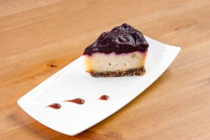 Lemon Blueberry Coulis Cake at Cafe by Tao in North Vancouver