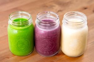 Smoothies (Royal Green, Indigo, Pina Colada) at Cafe by Tao in North Vancouver