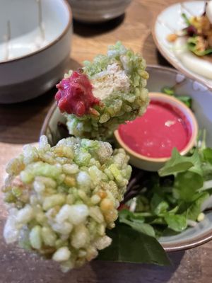 Crispy sticks with raspberry dip  at Zen Chay in Cologne