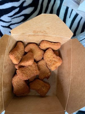 The vegan chicken nuggets comes with a side of Peanut sauce at Vinh Loi Tofu in Reseda