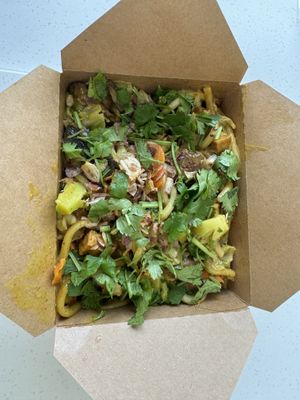 Udon stir fry with curry (mock duck)  at Vinh Loi Tofu in Reseda