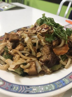 Udon Stir Fry with bbq duck at Vinh Loi Tofu in Reseda