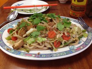 stir fried udon with extra tofu at Vinh Loi Tofu in Reseda
