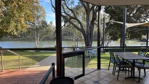 Murray River view  at Trentham Estate Winery in Trentham Cliffs