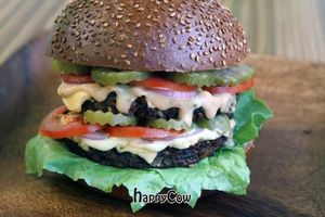 Double Cheeseburger!  at HaShwarma HaTivonit - The Vegan Shwarma in Tel Aviv