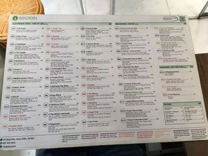 Menu  at SOGREEN - Hang Dao in Hanoi