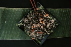 Mekong seaweed served with lemongrass and peanut on top. at Dyen Sabai in Luang Prabang