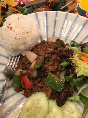 Pintoh krapow beyond. nuer at Pintoh Thai in Oakland