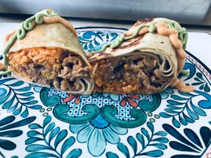 Chimichanga at El Nopalito Vegan Taqueria in Hollywood