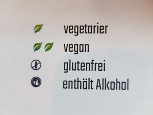 Zwei Blätter für "vegan" at Wena Restaurant in Swinoujscie