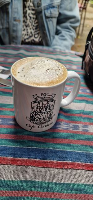 Vegan Chai latte at Café Condesa in Antigua