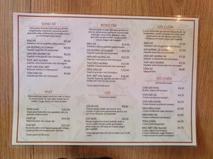 Menu back at MAM Vietnamese Street Food in Nijmegen