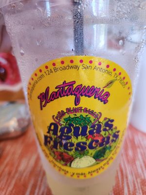 Mango aguas frescas at Plantaqueria in San Antonio
