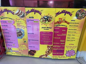 Menu  at Plantaqueria in San Antonio