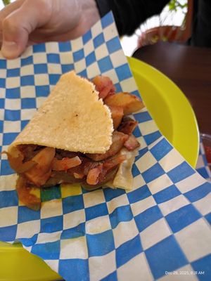 Nopales on corn tortillas at Plantaqueria in San Antonio