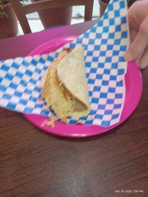 Bean and cheese on corn at Plantaqueria in San Antonio