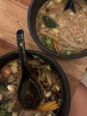 We ordered vegan ramen and vegan miso. Both were outstanding 😍  at TOMIZEN Ramen Bar in Tulum