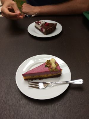 Raw cakes at Veggie in Bratislava
