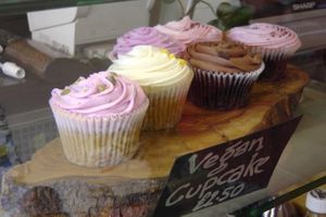 Tasty looking vegan cupcakes at Roots Cafe in Taunton