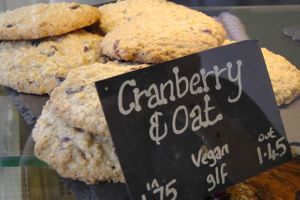 Home made oat biscuits suitable for vegans to eat in or take out at Roots Cafe in Taunton