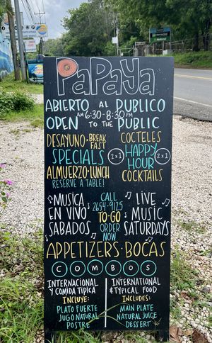 Sign  at Papaya in Brasilito