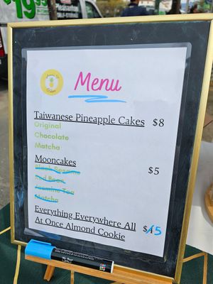 Menu at Little Moon Bake House in Oakland
