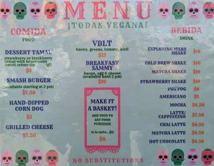 menu at Speed-o Cappuccino in Portland