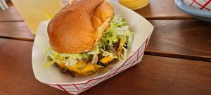 Smash burger at Speed-o Cappuccino in Portland