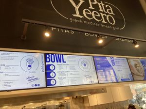 Wall menu at Pita Yeero - Union Square in New York City