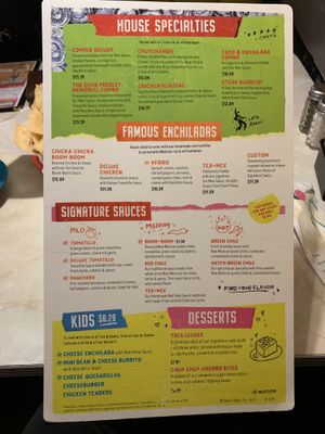 Menu 2  at Chuy's in Plano