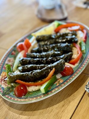 Stuff grape leaves in vegan lababeh  at Shobolana שובולנה  in Katzir