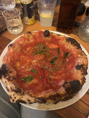 Marinara with roasted peppers   at Paletta Pizzeria in Barry