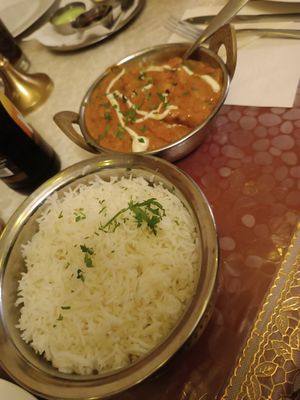 Vegan Sabzi and white rice at Taj Mahal in Dortmund