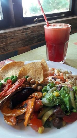 Lunch buffet at The Natural Way Cafe in Western Cape