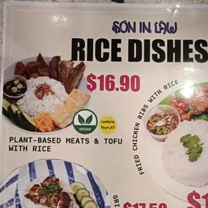 Menu at Son in Law in Melbourne